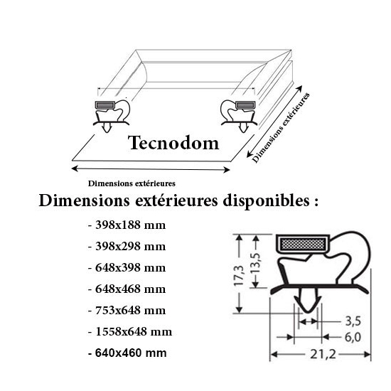 JOINT CADRE MAGNETIQUE ADAPTABLE TECNODOM
