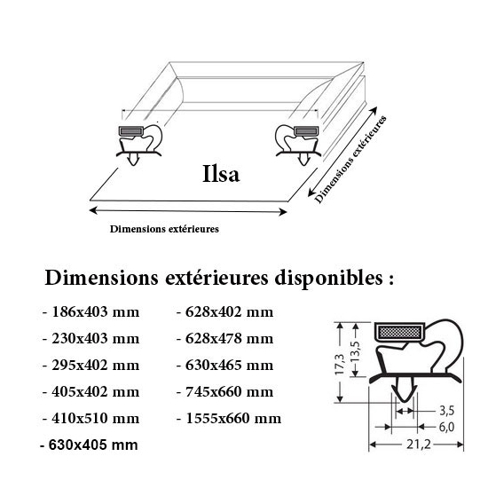 JOINT CADRE MAGNETIQUE ADAPTABLE ILSA MODELE 2