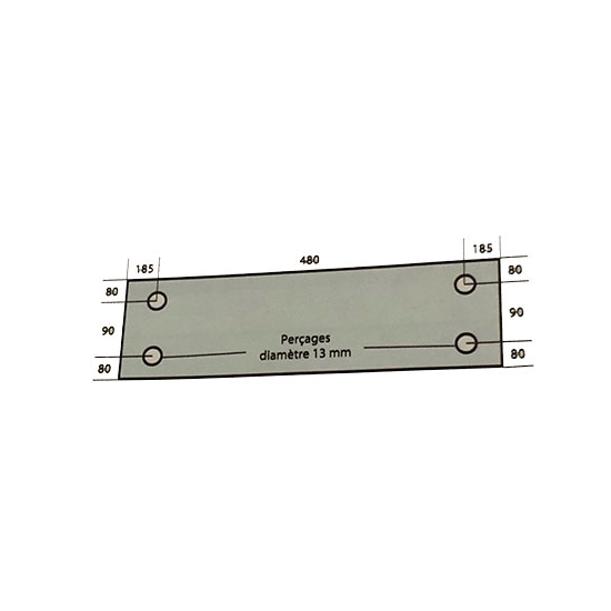 VITRE EN VERRE TREMPE 850x250 MM ADAPTABLE FOUR GUYON