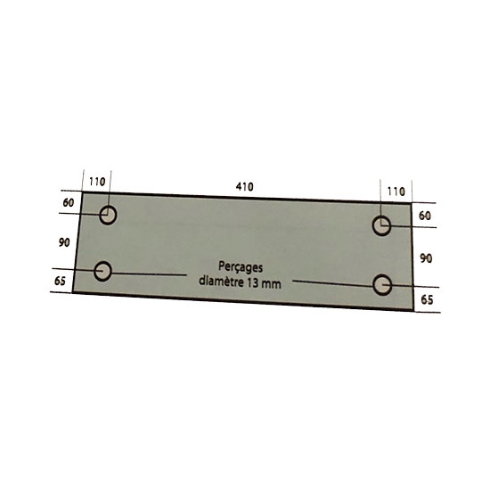 VITRE EN VERRE TREMPE 630x215 MM ADAPTABLE FOUR GUYON