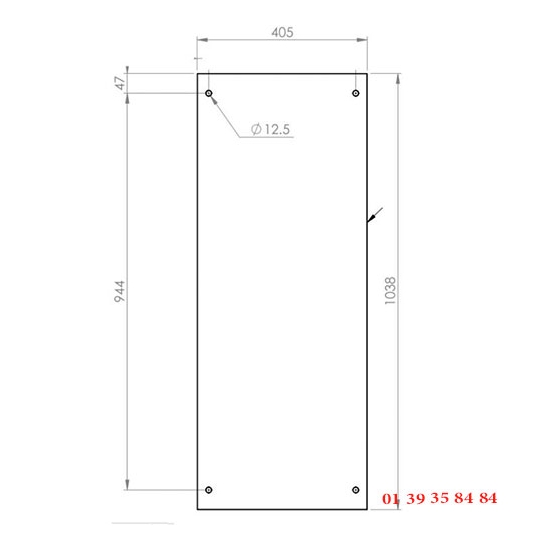 VITRE EXT.  EUROFOURS  405X1038MM