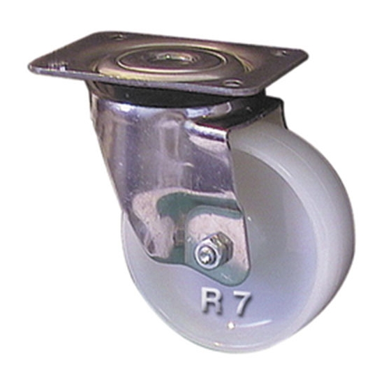 ROULETTE POLYPROPYLENE PIVOTANTE CHAPE INOX