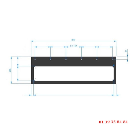 VITRE NOIRE - EUROFOURS - 900x285 mm